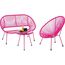 KARE Acapulco Gartenstuhl Netz-Sitz Netz-Rückenlehne Polyethylen, Stahl Pink, 4 image
