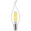 Philips Filament-Kerzenlampe, transparent 40W BA35 E14