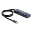 DeLOCK 64384 Schnittstellen-Hub USB Typ-C 10000 Mbit/s Grau