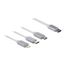 DeLOCK USB Type-C 3 in 1 Aufrollladekabel für Lightning / Micro USB / USB Type-C weiß, 2 image