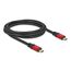 DeLOCK USB 2.0 Kabel USB Type-C Stecker zu Stecker PD 3.0 100 W E-Marker 2 m rot Metall, Länge: 2 m