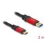 DeLOCK USB 10 Gbps Kabel USB Typ-A Stecker zu USB Type-C Stecker 2 m rot Metall, Länge: 2 m, 2 image