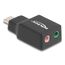 DeLOCK Externe USB Soundkarte mit Type-C™ Stecker auf 2 x 3,5 mm Klinkenbuchse Plug & Play Audio Adapter schwarz