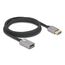 DeLOCK DisplayPort Verlängerungskabel 8K 60 Hz 2 m grau Metall ohne Einrastfunktion, Farbe: Grau, Schwarz, Länge: 2 m