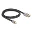 DeLOCK Mini DisplayPort zu DisplayPort Kabel 8K 60 Hz 1 m grau Metall ohne Einrastfunktion, Farbe: Grau, Länge: 1 m