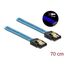 DeLOCK SATA 6 Gb/s Kabel UV Leuchteffekt blau 70 cm, Farbe: Blau, 2 image