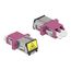 DeLOCK LWL Kupplung mit Laserschutzklappe LC Duplex Buchse zu LC Duplex Buchse Multimode violett