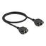 DeLOCK Netzwerk Verlängerungskabel S/FTP RJ45 Buchse zu RJ45 Buchse Cat.6A 50 cm schwarz, Länge: 0,5 m