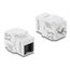 DeLOCK Keystone Modul RJ45 Buchse zu LSA Cat.6 UTP werkzeugfrei mit Staubschutzklappe weiß / schwarz