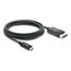 DeLOCK Koaxiales USB Type-C zu DisplayPort Kabel (DP Alt Mode) 4K 60 Hz mit Geflechtmantel 2 m