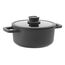 BergHOFF 3950593 Suppentopf 4,4 l Schwarz Aluminium, Glas, Silikon