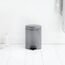 Brabantia Pedal Bin newIcon Rund Platin, Farbe: Platin