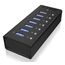 ICY BOX IB-AC618, 7 Port USB 3.2 Gen 1 Hub mit 1x Tablettladeport, Vollmetall, mit 12V 3A Netzteil, schwarz, 2 image