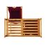 Lumaland 08515 Wäschekorb 60 l Rechteckig Bambus, Baumwolle, Polyester, Holz Bambus, Bordeaux, Farbe: Bambus, Bordeaux, 5 image