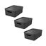 Rotho Set Deko Box mit Deckel A4/10 L JIVE, Farbe: Schwarz