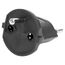 Steffen 1409563 1 Netzstecker-Adapter T12 Typ E/F hybrid Schwarz, Farbe: Schwarz