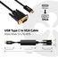 CLUB3D USB Type C to VGA Active Cable M/M 5m/16.40ft