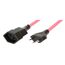 MaxTex 168161 Stromkabel Schwarz, Pink 3 m T12 T13, Farbe: Schwarz, Pink, Länge: 3 m