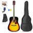 MAX Music 173.216 Gitarre Akustikgitarre Dreadnought 6 Saiten Schwarz, Orange, Farbe: Schwarz, Orange