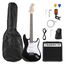 MAX Music GigKit E-Gitarre Stratocaster 6 Saiten Schwarz, Weiß