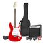 MAX Music GigKit E-Gitarre Stratocaster 6 Saiten Rot, Farbe: Rot