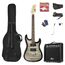 MAX Music GigKitQBL E-Gitarre Klassisch 6 Saiten Schwarz, Farbe: Schwarz