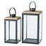Boltze Sirio Laterne Kerze Schwarz, Transparent, Holz