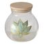 Boltze 2079154 Glas Rund Bambus, Glas, Silikon Transparent