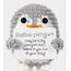 I am Creative Positive Penguin, Gehäkeltes Mini Plüschtier / Glücksbringer, Grau, 6 x 5 cm