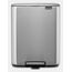 Brabantia Bo Pedal Bin 12 l Rechteckig Stahl, Farbe: Stahl