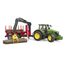 BRUDER John Deere 7R 350 mit Rückeanhänger und 4 Baumstämmen