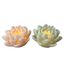 dameco LED Wachskerze Lotus Blüte 2-assortiert rosa und türkis grün