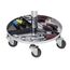 KRAFTWERK 3984 Sattelstuhl Gepolsterter Sitz Schwarz Chrom Lenkrollen, 2 image