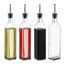 Relaxdays 10042296 Öl-/Essig-Spender 0,5 l Flasche Glas, Kunststoff, Silikon Silber, Transparent