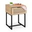 Relaxdays Bedside Table Nachttisch 1 Schublade(n) Schwarz, Holz