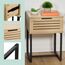 Relaxdays Bedside Table Nachttisch 1 Schublade(n) Schwarz, Holz, 5 image