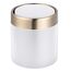 Relaxdays 4052025822477 Mülleimer 1,5 l Rund Eisen, Edelstahl Weiß, Gold, Farbe: Weiß, Gold