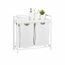 Relaxdays 10052107_49 Wäschekorb 46 l Rechteckig MDF-Platten, Metall, Polyester Weiß, Farbe: Weiß