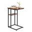 Relaxdays Beistelltisch mit 2 Ablagen, Farbe: Dark brown, Schwarz
