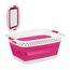 Relaxdays 10025601_52 Wäschekorb 37 l Rechteckig Kunststoff, Thermoplastischer Gummi (TPR) Pink, Weiß, Farbe: Pink, Weiß