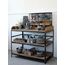 Chic Antique 41039324 Regal Regalboden Freistehend Eisen, Holz Schwarz, Natürlich/Natur