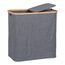 House Nordic 4401500 Wäschekorb Rechteckig Bambus, Polyester Dunkles Grau