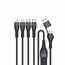 4smarts 541023 USB Kabel 1,2 m USB A/USB C USB C/Micro USB-A/Lightning 15 W Schwarz, Farbe: Schwarz, Länge: 1,2 m