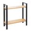 WENKO Lou Eckregal Freistehend Bambus, Metall Schwarz, Holz