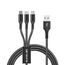 Sunslice 60201 USB Kabel 1 m USB A USB C/Micro-USB B/Lightning 12 W Schwarz