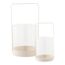 House Nordic Windlicht Hurricane Kerzenständer Metall, Glas Beige