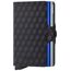 Secrid Twinwallet Briefttasche Schwarz, Blau Aluminium, Echtes Leder