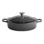 APS-Germany 88305 Bräter 3 l Eisenguss, Edelstahl, Farbe: Grau
