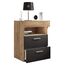 VCM Morgenthaler Slepal L Nachttisch 2 Schublade(n) Schwarz, Holz, Farbe: Schwarz, Holz