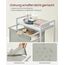 Vasagle BLH101W01 Wäschekorb 65 l Rechteckig Stoff, MDF-Platten, Oxford, Stahl Cremefarben, Weiß, Farbe: Cremefarben, Weiß, 2 image